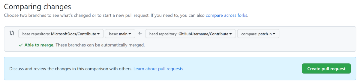 Create pull request