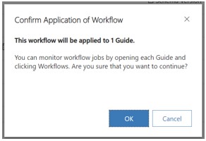 Screenshot of Workflow confirmation dialog box.