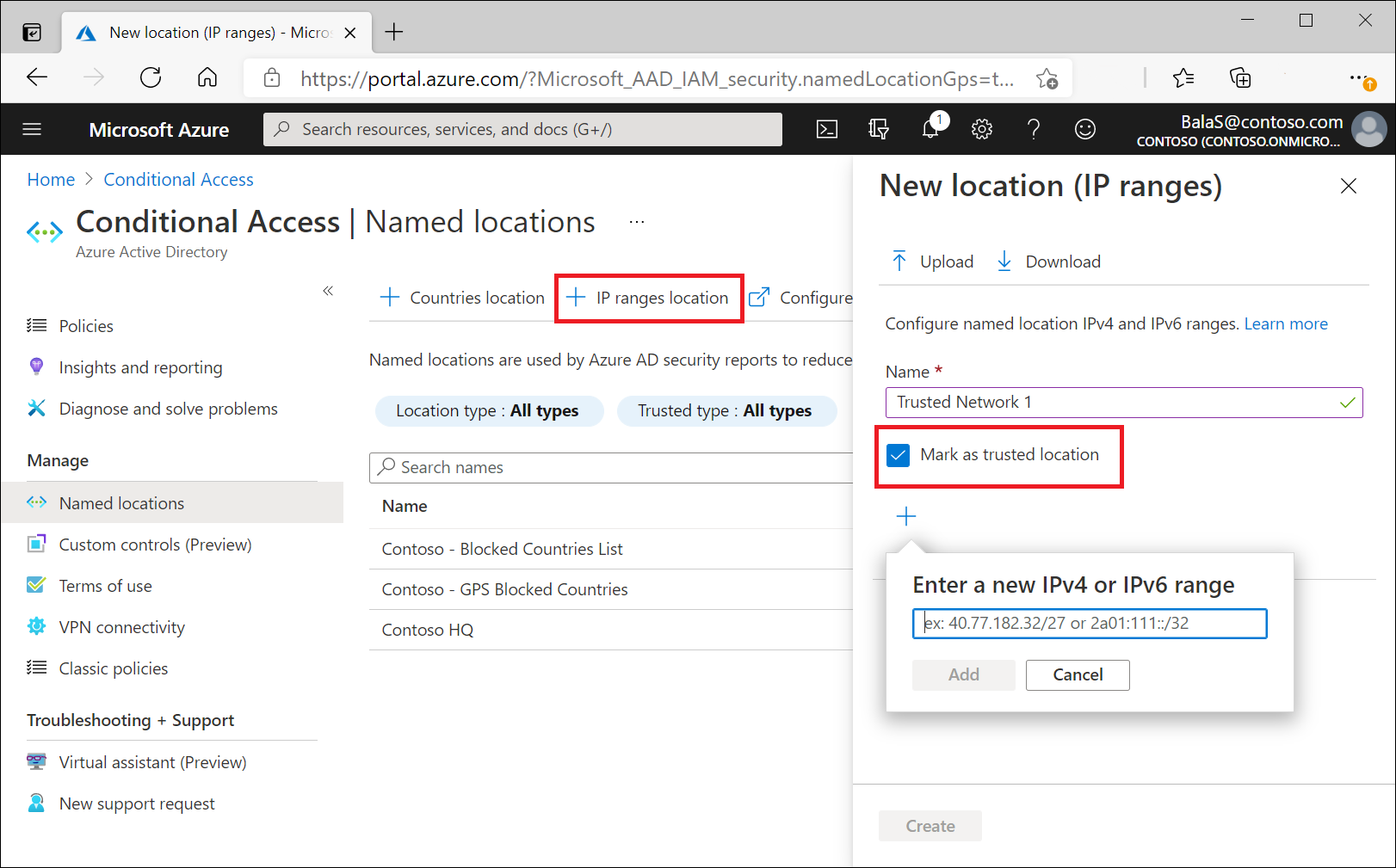 New IP locations in the Azure portal