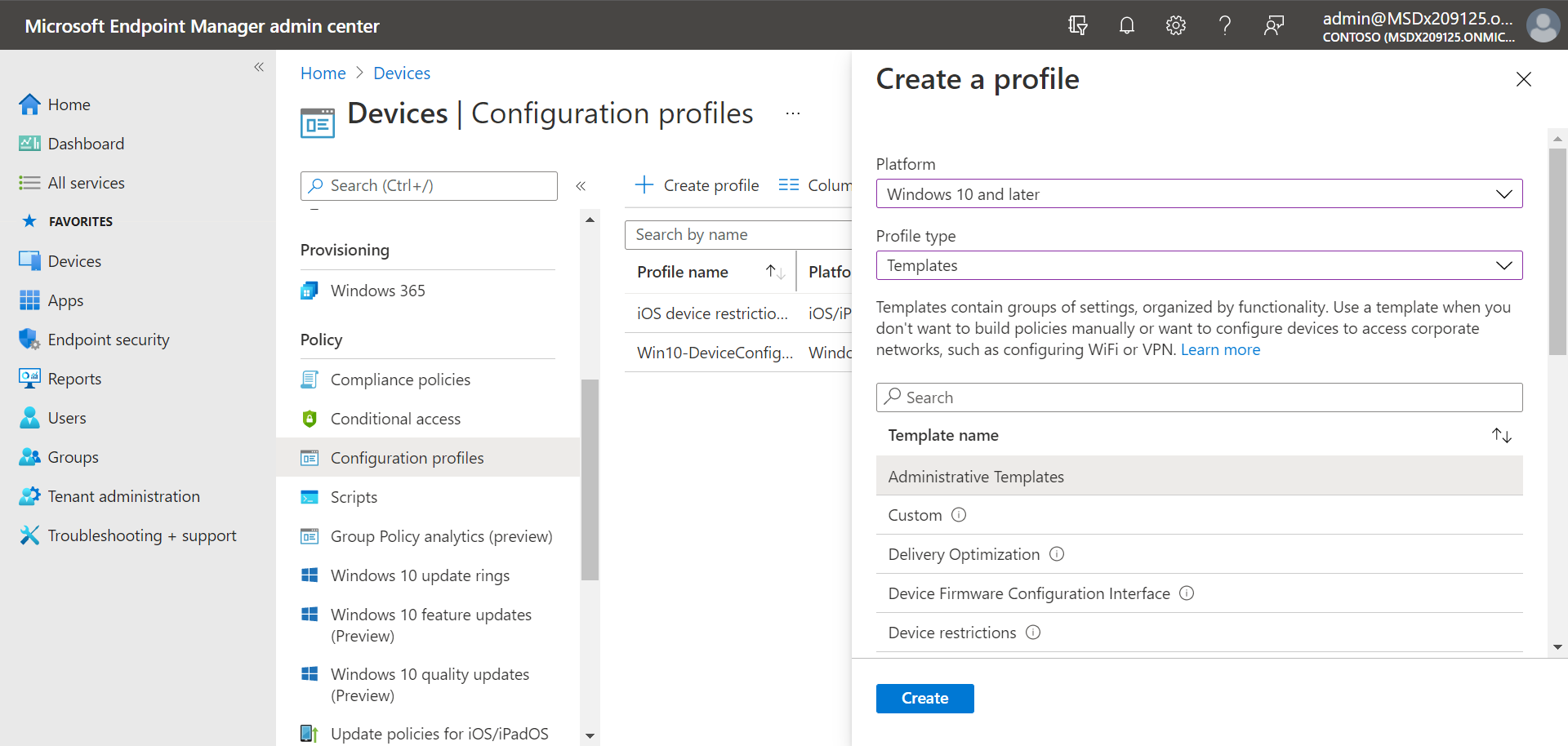 Microsoft Endpoint Manager administrative templates