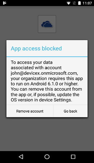 Image of the App access blocked dialog