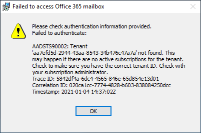 Failed validation popup error screen image - option C