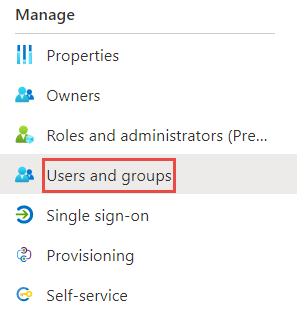 The "Users and groups" option
