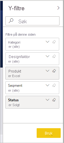 Screenshot of the Filters pane, showing the applied filters.