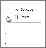 Screenshot of retrieving or deleting embed codes.