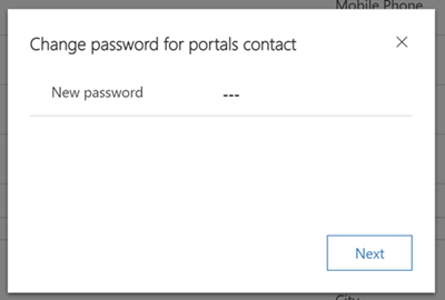 Een nieuw wachtwoord voor de contactpersoon invoeren.