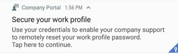 Secure your work profile screen.
