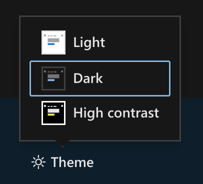 A screenshot of the theme selection control.