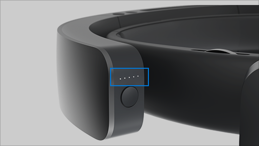 Afbeelding van de HoloLens-indicatorlampjes.