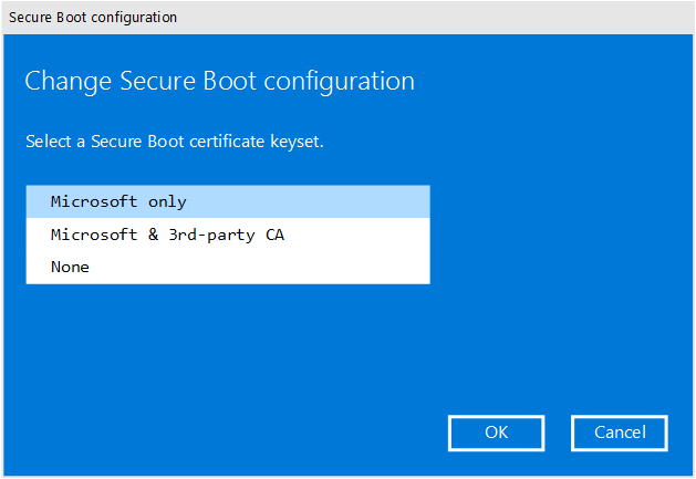 Configure Secure Boot.