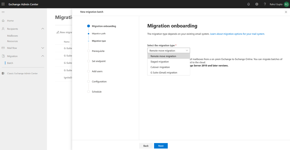 Screen capture of what's new in migration.