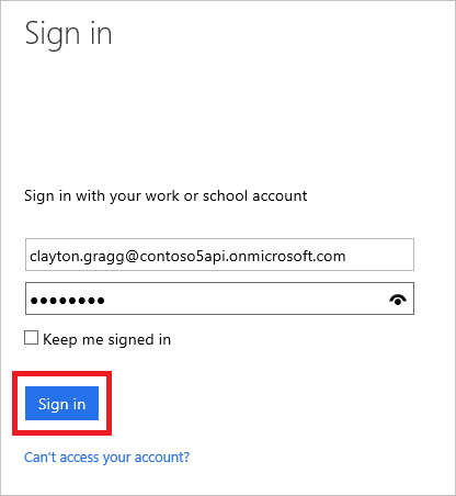 Signing in with username and password