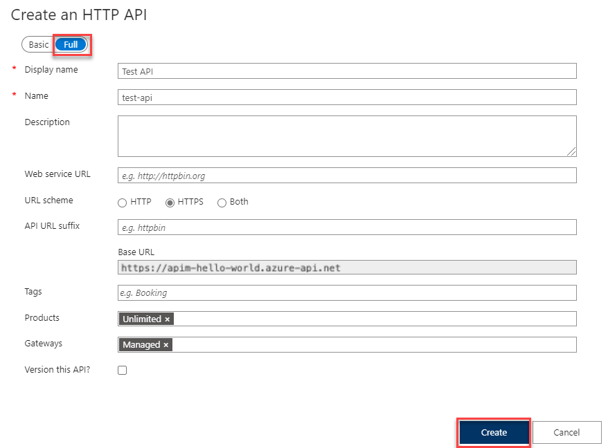 Create an HTTP API
