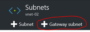 Gatewaysubnet toevoegen