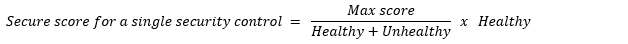Equation for calculating a security control's score.