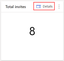 Schermopname van de knop Details op de tegel Totaal aantal uitnodigingen.