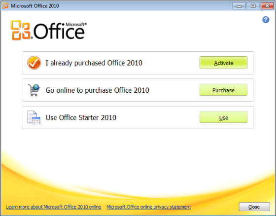 office 2010 en Windows 8