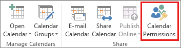 Schermafbeelding met het geselecteerde tabblad Kalendermachtigingen.