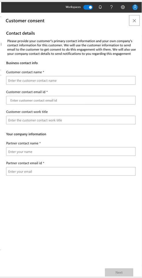 Screenshot 1 of 2 showing how to request customer consent.