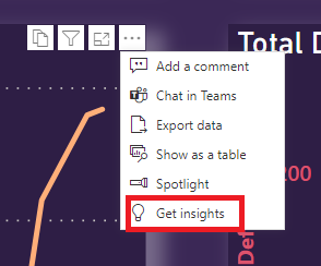 Screenshot showing Get Insights on visual settings.