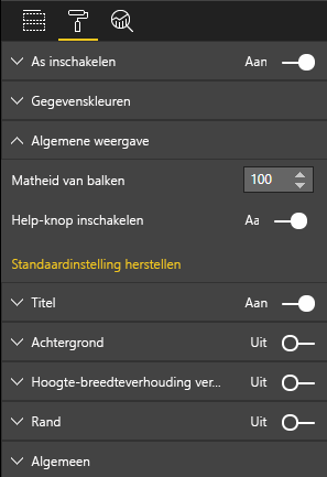 Screenshot of the Power BI Visualizations pane, which shows the new Enable Help Button option.