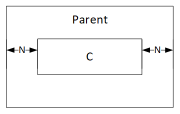 Voorbeeld van C waarmee de breedte van het bovenliggende besturingselement wordt gevuld.