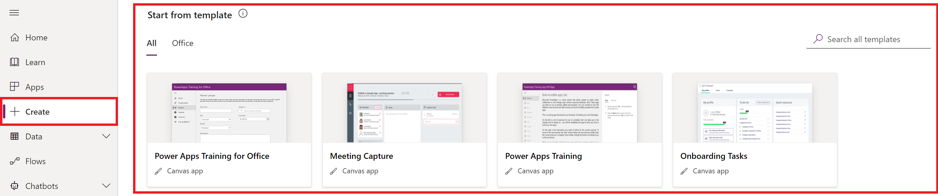 Power Apps-site.