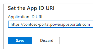 Portal-URL als de URI van toepassings-id.