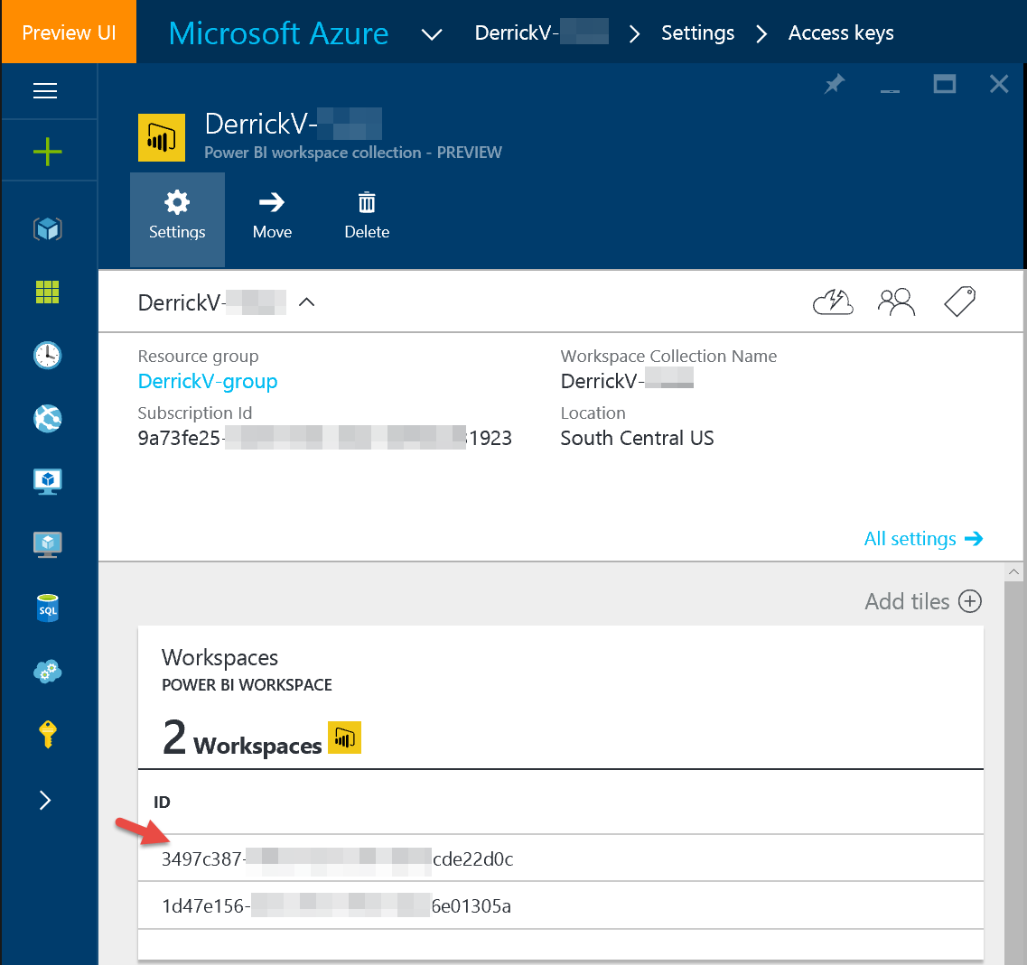 Workspace ID within Azure portal