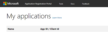 portal voor toepassingsregistratie