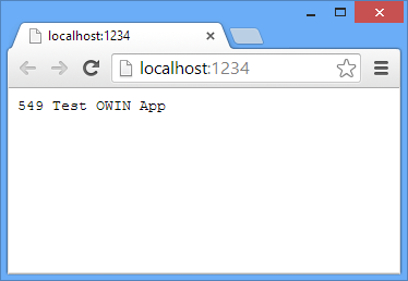 Zrzut ekranu przedstawiający uruchamianie przeglądarki z adresem URL hosta lokalnego.