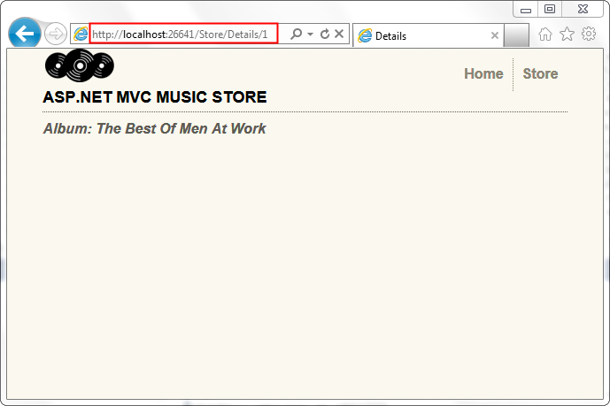 Zrzut ekranu przedstawiający stronę Szczegóły sklepu pokazuje, że wyniki są również pobierane z bazy danych.