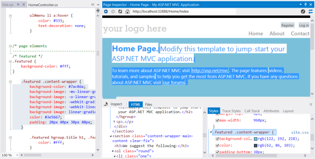 Zrzut ekranu przedstawiający plik CSS, który wyróżnia styl.