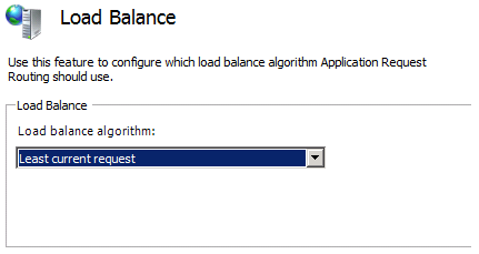 W okienku Równoważenie obciążenia wybierz algorytm równoważenia obciążenia (na przykład Najmniej bieżące żądanie).
