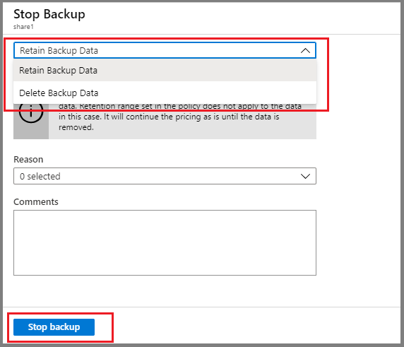 Select Retain Backup Data or Delete Backup Data