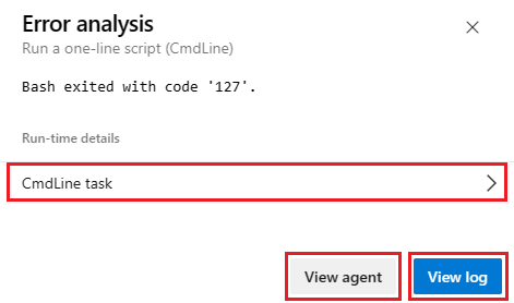 Zrzut ekranu przedstawiający stronę analizy błędów w portalu usługi Azure DevOps.