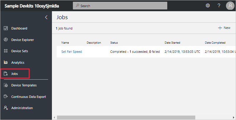 Zrzut ekranu przedstawiający stronę Zadania, na której można zarządzać zadaniami aplikacji.