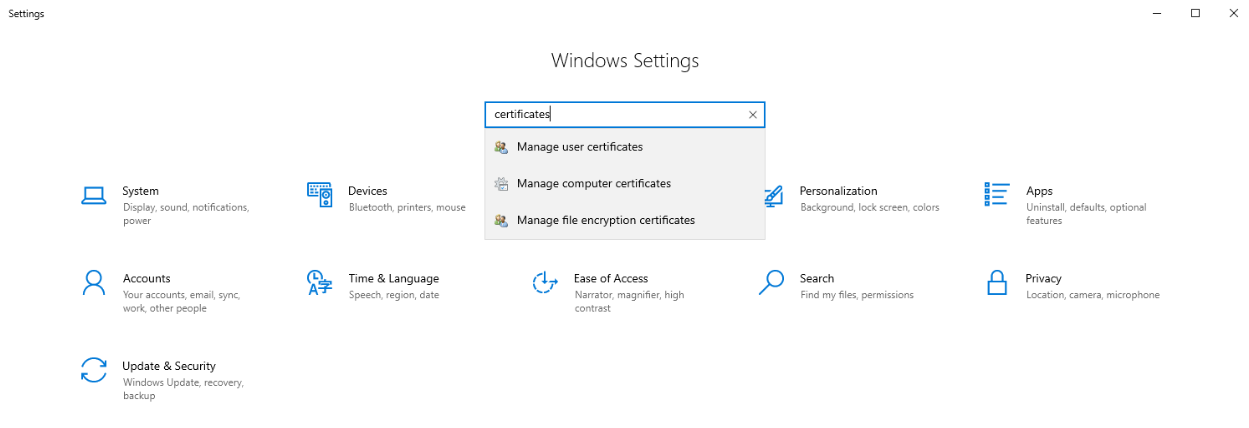Zrzut ekranu przedstawiający ustawienia systemu Windows.