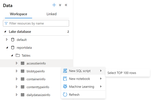 Zrzut ekranu przedstawiający opcję menu umożliwiającą utworzenie nowego skryptu SQL