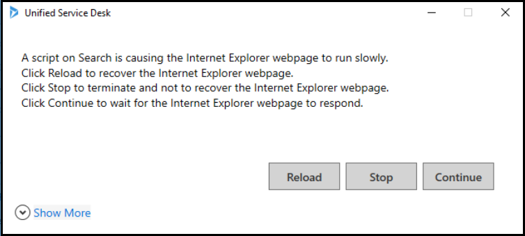 Skrypt powodujący spowolnienie działania strony sieci Web Internet Explorer.