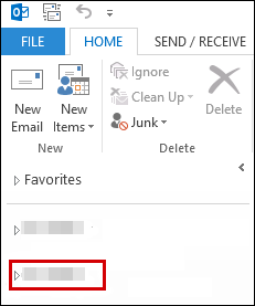 Zrzut ekranu przedstawiający skrzynkę pocztową innego użytkownika wyświetlaną w Twoim folderze.