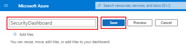 Screenshot that shows how to save a dashboard.
