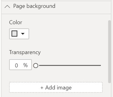 Zrzut ekranu przedstawiający kolor tła strony ustawiony na jasnoszary i przezroczystość ustawioną na 0.