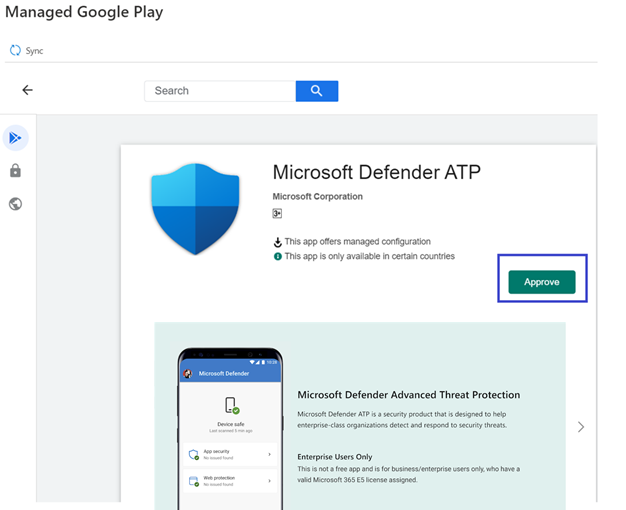 Strona zarządzanego sklepu Google Play w portalu centrum administracyjnego firmy Microsoft Endpoint Manager