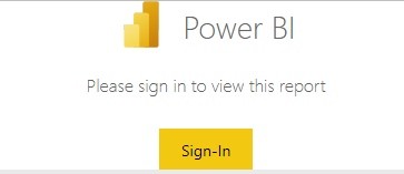 Zrzut ekranu przedstawiający stronę logowania usługi Power BI z logowaniem w celu wyświetlenia tego okna dialogowego raportu.