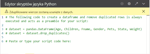 Screenshot that shows the Python script editor with initial comments.