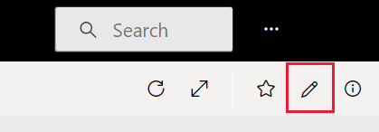 Screenshot of the Power BI service, highlighting the pencil icon.