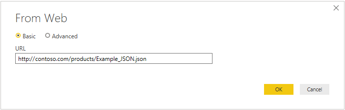 Zaimportuj plik JSON z sieci Web.