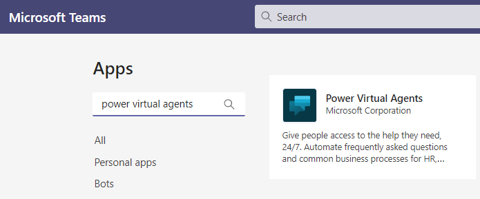 Zrzut ekranu przedstawiający pole wyszukiwania aplikacji.