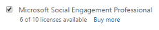 Choose the Microsoft Social Engagement check box